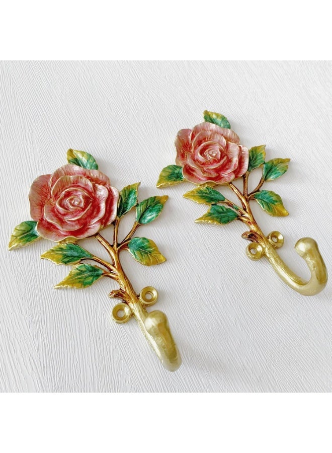 jaexest 2-Pack Vintage Flower Shaped Wall Hooks – Antique Metal Mounted Coat Rack Hangers for Hanging Clothes, Towels, Keys & Hats – Decorative Entryway, Bathroom & Bedroom Organizer - Image 5